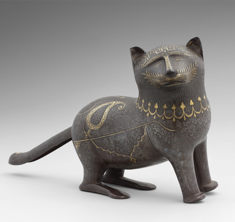 Pair of cats Steel, gold and silver inlay Iran, 2nd half of 19th century Paris, Musée du Louvre, département des Arts de l’Islam MAO 898 et MAO 899, achat 1993