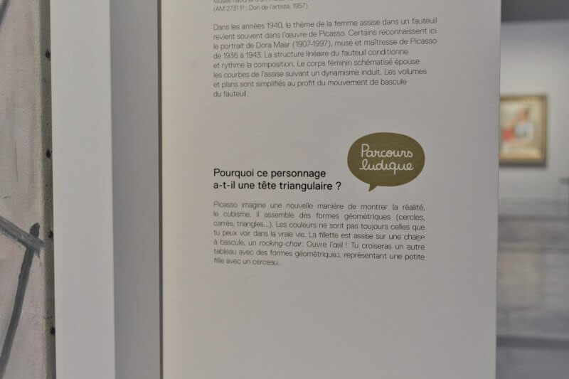 Texte "facile à lire" dans l’exposition Les Louvre de Pablo Picasso